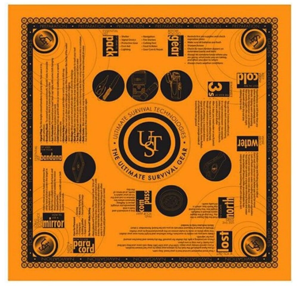 UST Hi-Vis Orange Bandana Survival Tips Hunter's, Camping, Hiking, Emergency NEW